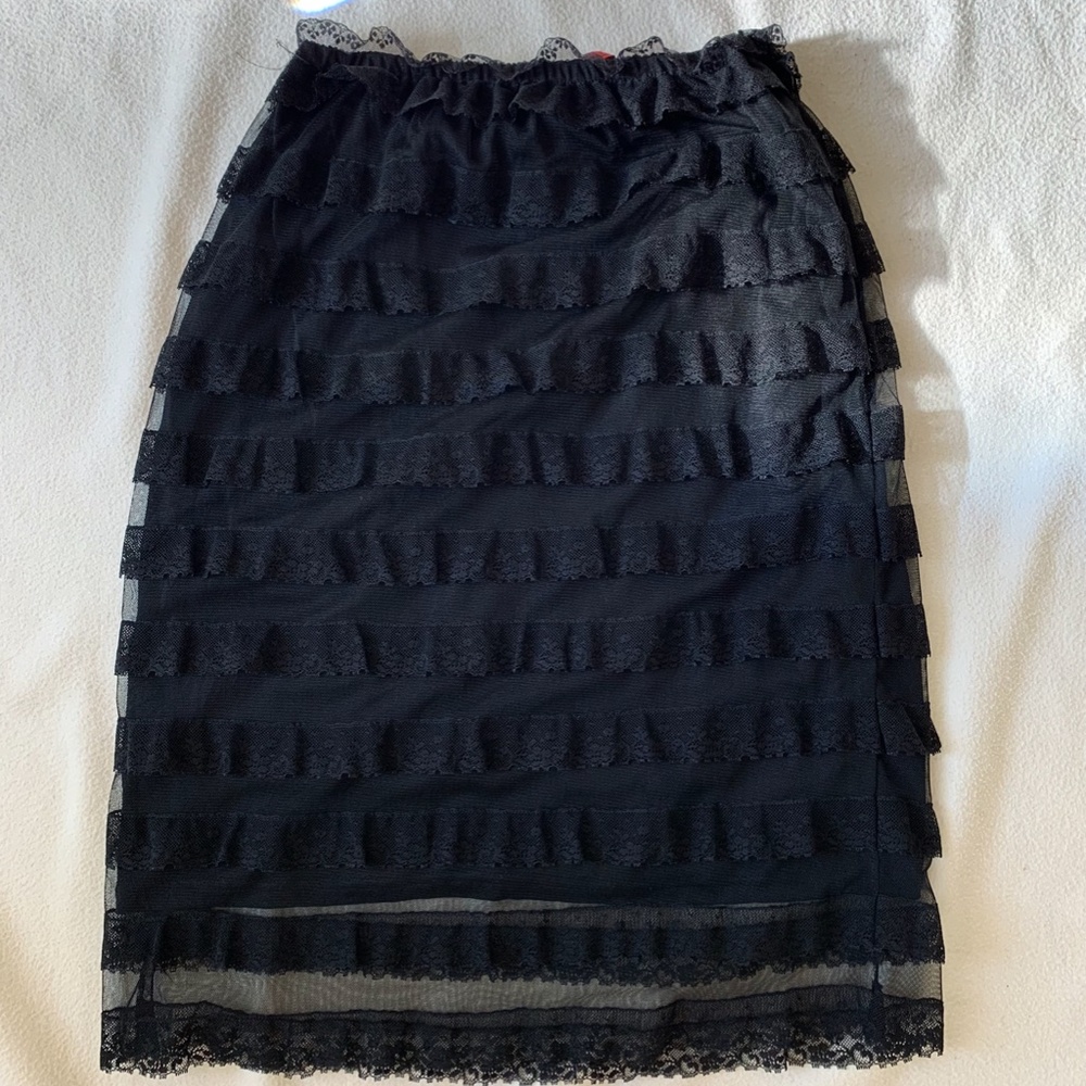 Vintage Italian black lace skirt